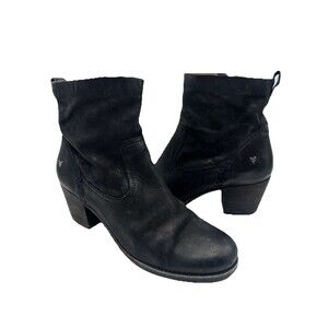 Trask Black leather 36-0828 booties sz 7
